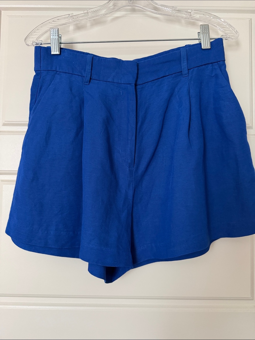 H&M Royal Blue High-Waist Tailored Shorts
